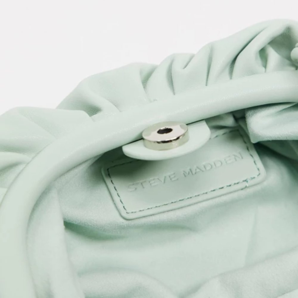 STEVE MADDEN Necture Soft Pouch Clutch Bag Mint Green - Picture 11 of 15